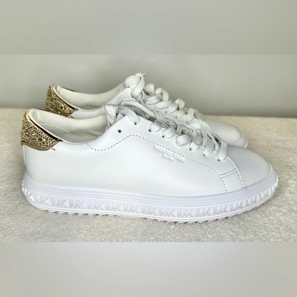 Michael Kors Women’s Grove Embellished Leather Sneaker - Size 6.5 - Picture 5 of 10